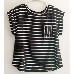 black and tan striped shirt